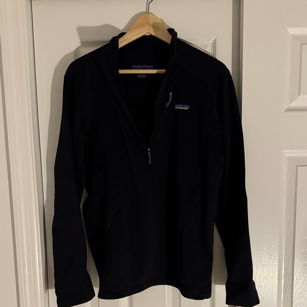 Patagonia Midnight Black Polartec Half-Zip Fleece Mens Medium